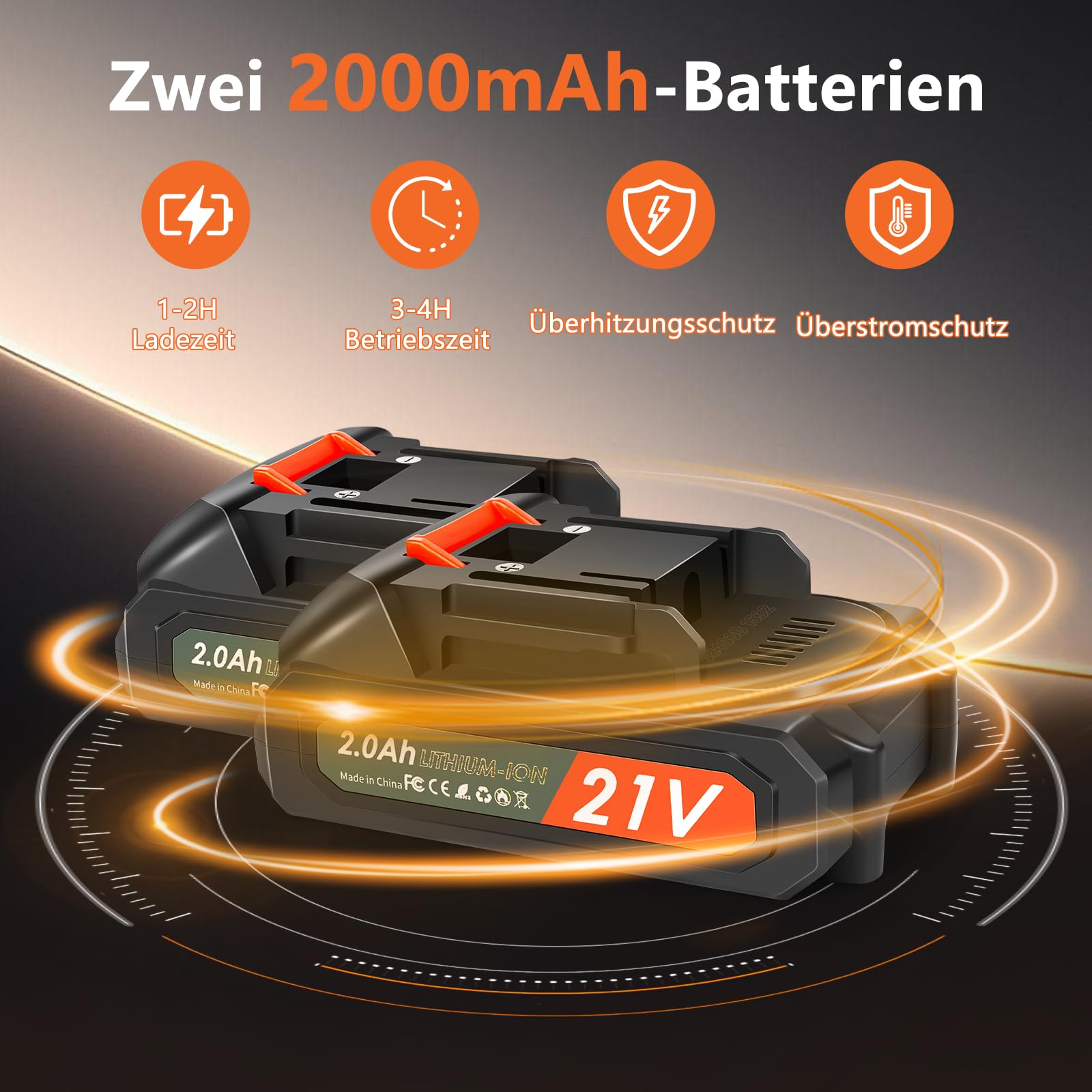 Akku Astschere mit LCD Anzeige, Schnurlose Elektrische Gartenschere mit 2 x 2000mAh Batterien und Max 40 mm SK5 Klingen, Tragbare Professionelle Elektrogartenscheren zum Baumschneiden