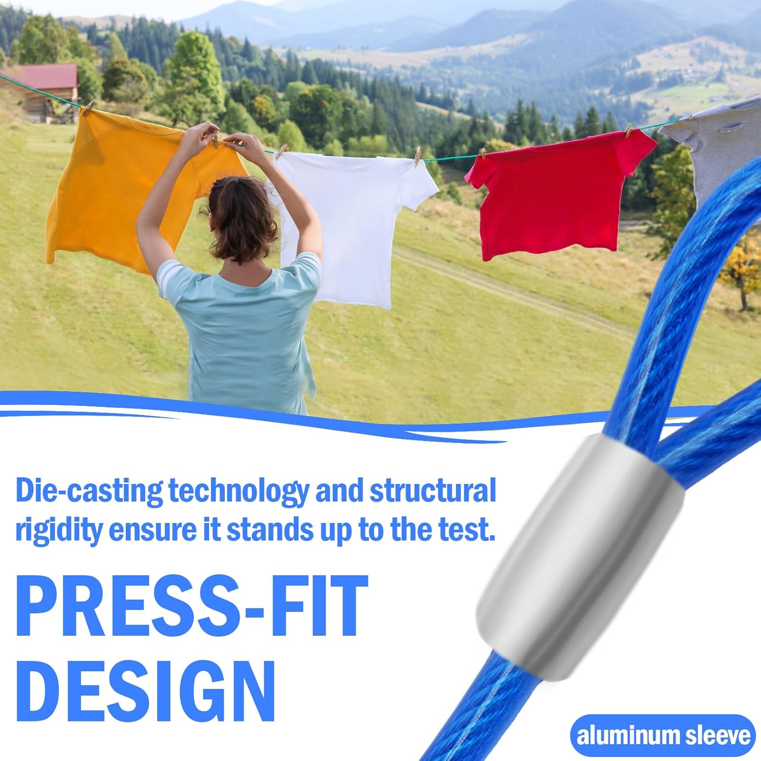 NAZOU 4FT （3/16 Inch） Steel Security Cable with Loops - Flexible Wire Rope Versatile & Weatherproof Safety Cable for Luggage, Bike Lock & Outdoor Gear -（2 Pack） - Image 5