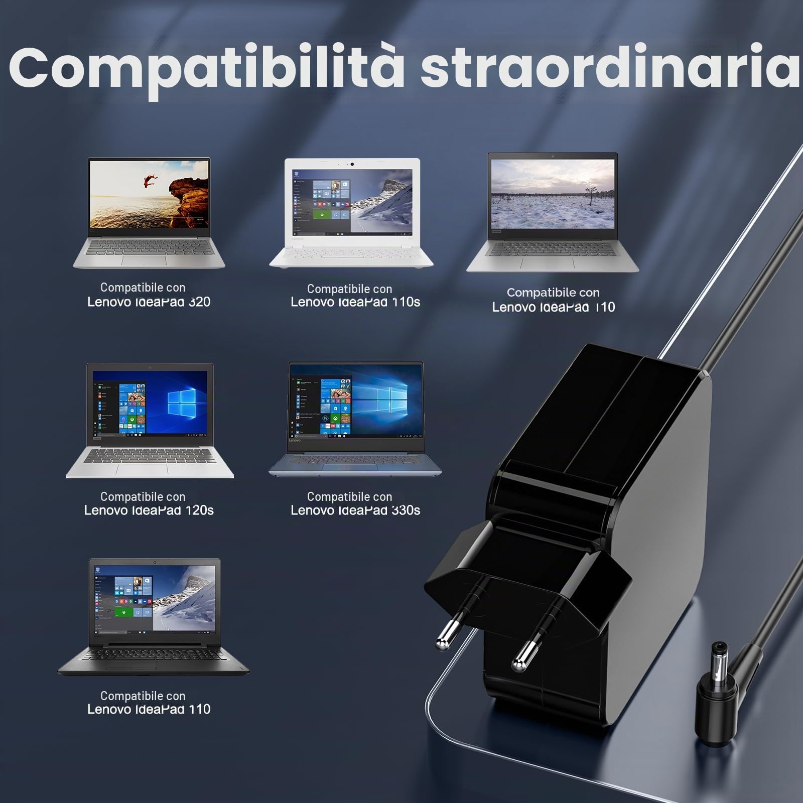 65W Caricatore Alimentatore per Lenovo Ideapad 310 320 330 510S Yoga 510 520 710 S145 Flex 4 5 6 adlx65clge2a adlx65ccge2a 20V 3.25A Caricabatterie PC Portatile