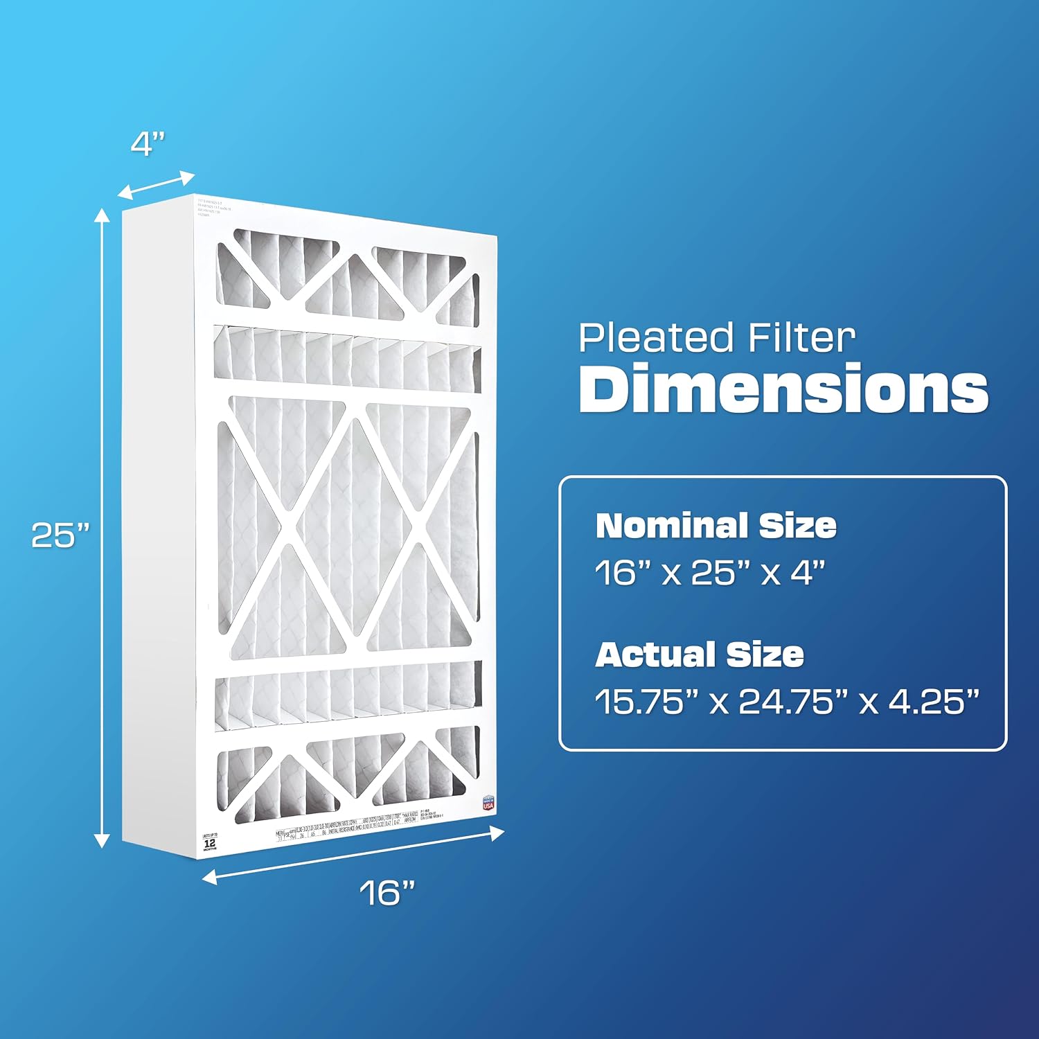 BestAir HW1625-8R AC Furnace Air Filter, 16" x 25" x 4", MERV 8, Removes Allergens & Contaminants, Fits 100%, For Honeywell Models, Pack of 3