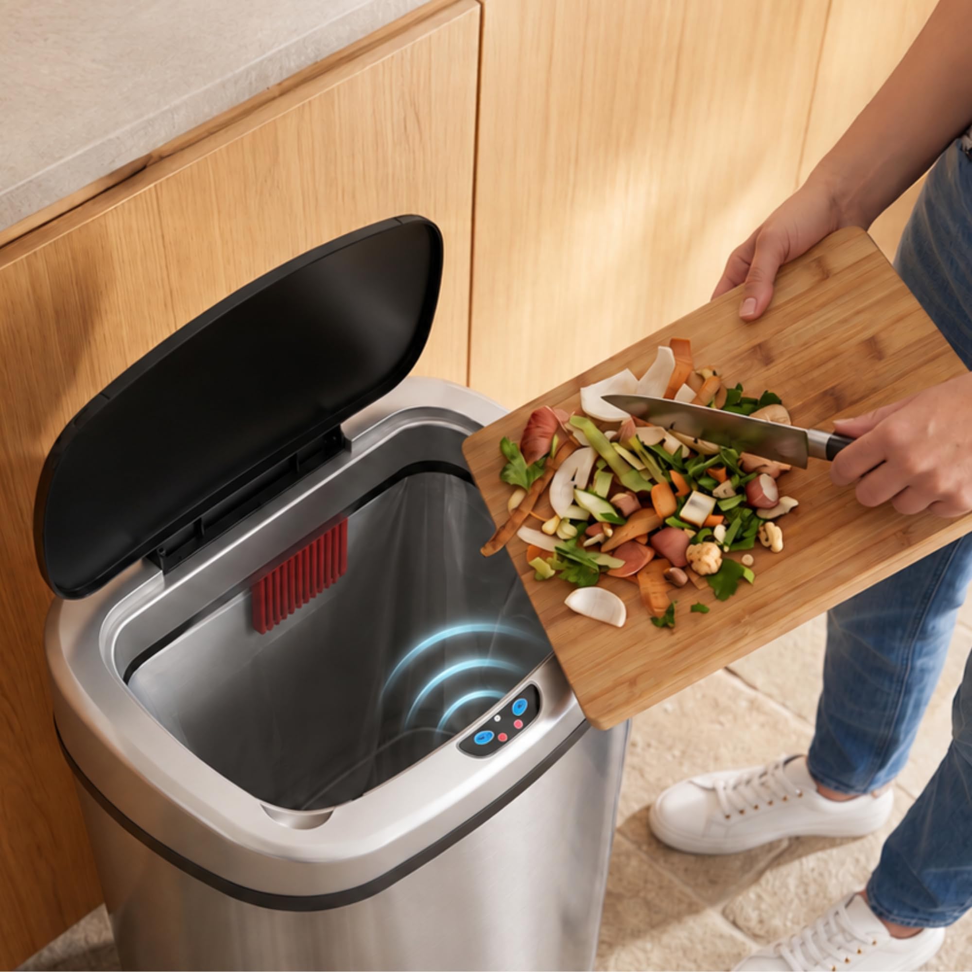 iTouchless Sensor Trash Can - Odor Control & Stainless Steel -12 iTouchless Sensor Trash Can - Odor Control & Stainless Steel -12