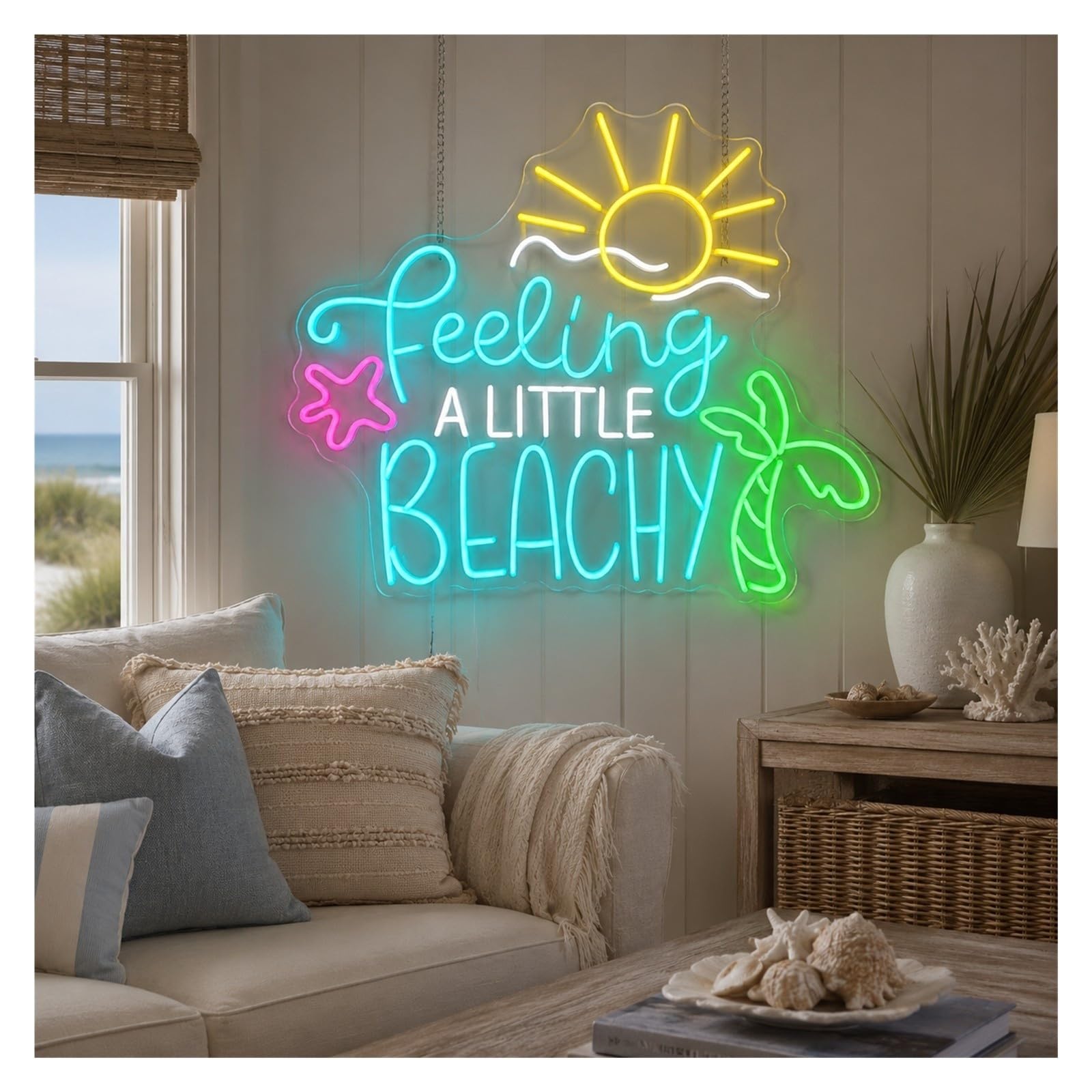 cartelli al neon personalizzati Insegna Al Neon"Feeling A Little Beachy"