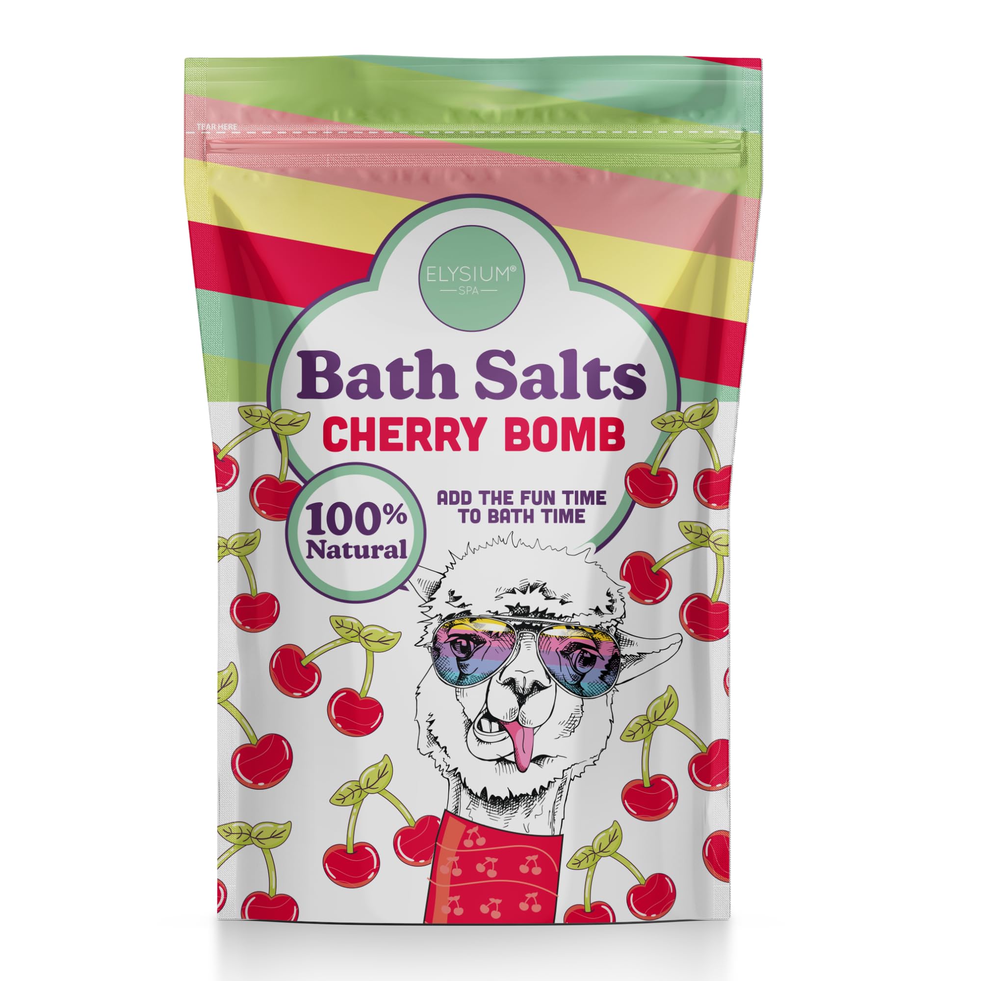 Elysium Spa 100% Natural Bath Salts - Cherry Bomb (450g)
