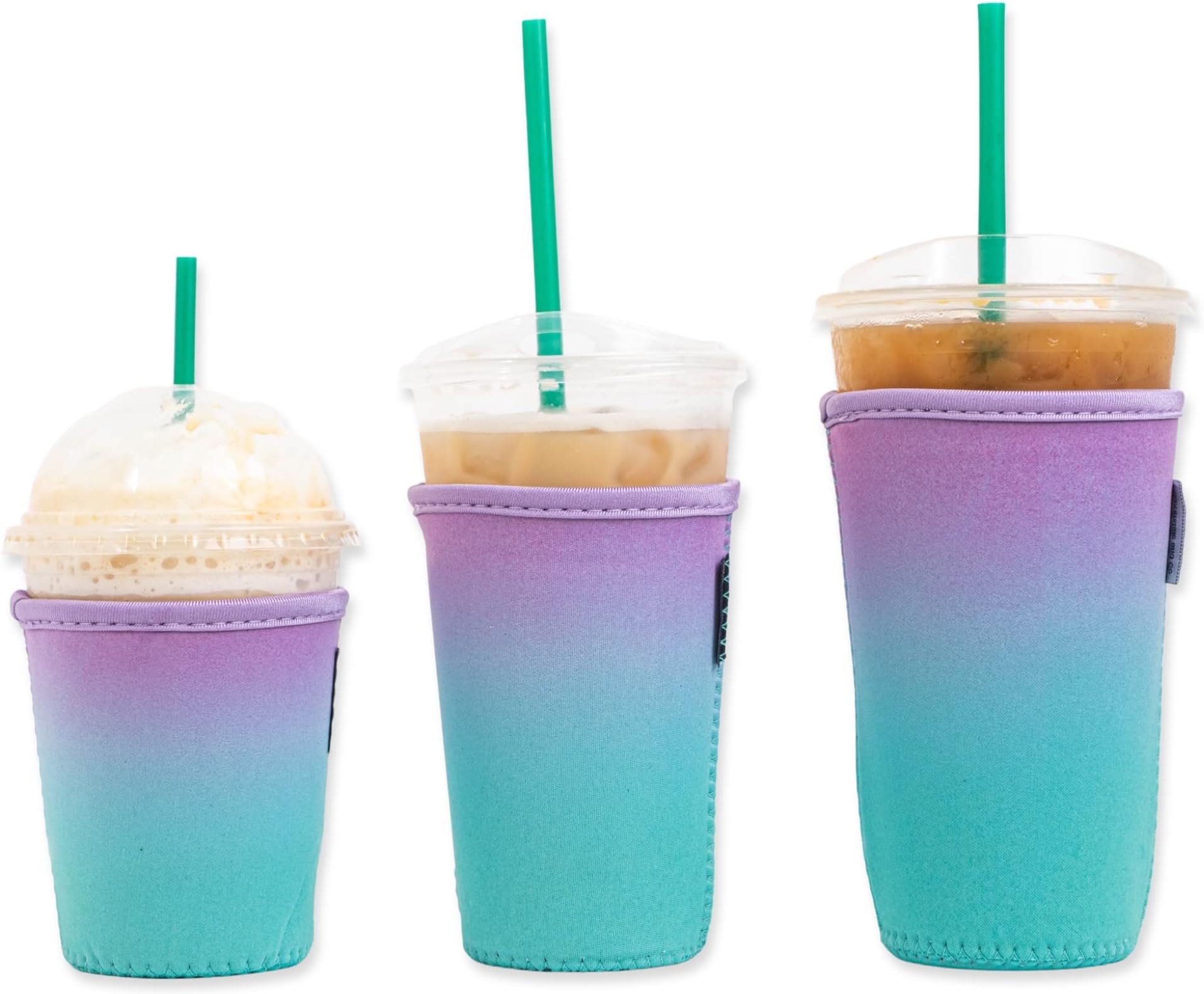 BAXENDALE AND COIced Coffee Sleeve for Cold Drink Cups 3 Pack Neoprene Iced Coffee Sleeve Cup Sleeves for Cold Drinks Reusable Compatible with Starbucks Dunkin