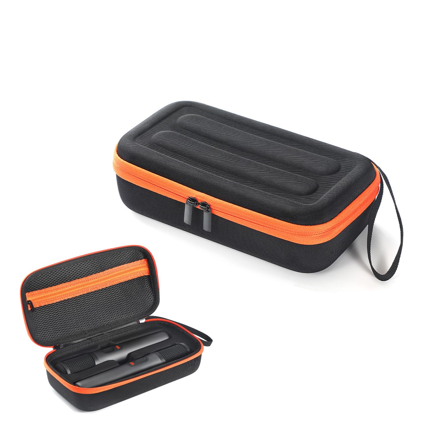 Étui de rangement pour microphone compatible JBL Party Box, organisateur de voyage rigide pour 1 paire de microphones Bluetooth, Noir