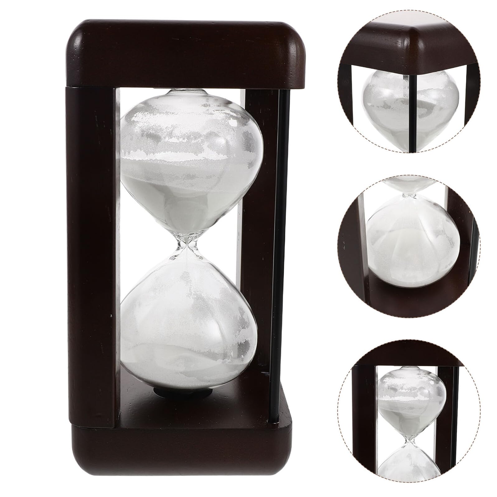 Reloj de Arena Retro de Vidrio Blanco para Cocina y Exterior