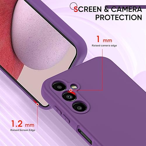Miniatura 5 de LeYi Funda para Samsung A14 5G Funda Galaxy A14 con 2 protectores de pantalla de vidrio templado, funda protectora delgada de silicona líquida suave