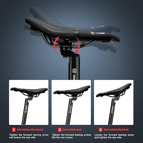 Miniatura 5 de WOWSPORT Tija de asiento de bicicleta 25.427.228.630.91.244 in x 13.780 in aleación de aluminio ligera - ajustable para MTB bicicleta de carretera