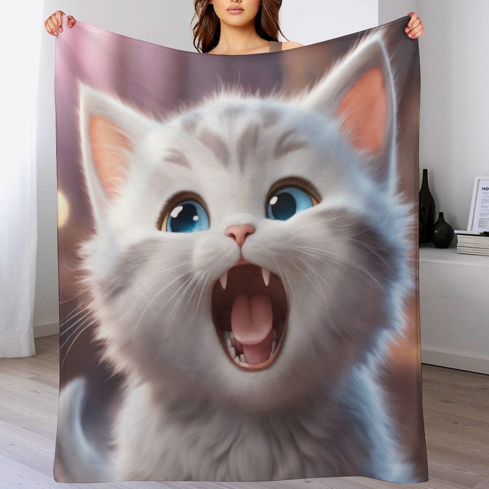 Couverture plaid polaire chat chaude pour protéger le canapé et rester au chaud