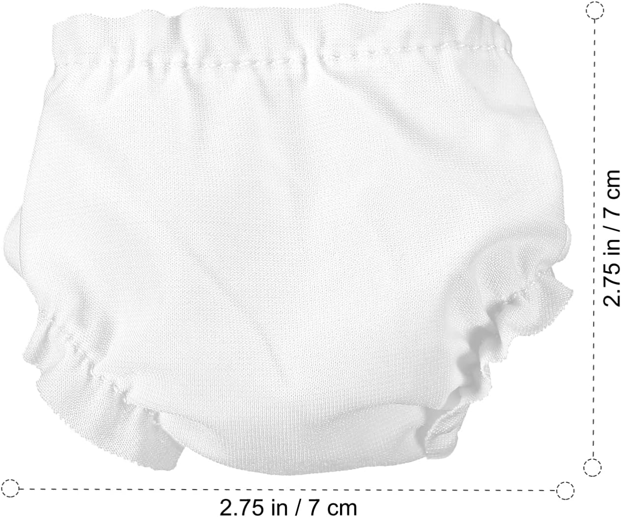 NUOBESTY 12Pcs White Doll Diapers Baby Reusable Doll Diapers Mini Underwear for Dollhouse Dolls(Mini Size,Waist Size：7CM)