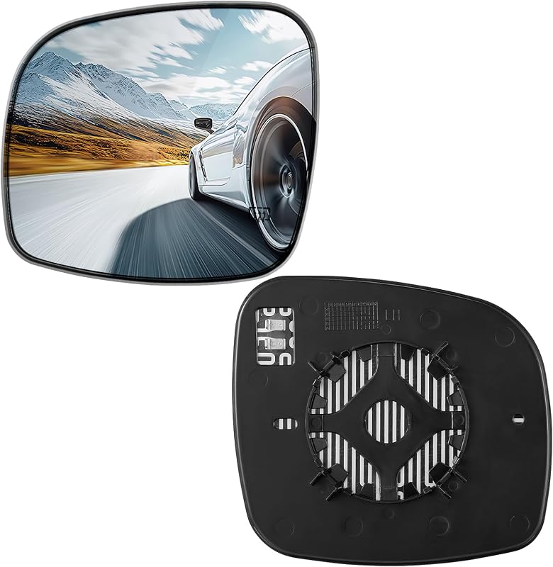 Vidro de espelho retrovisor esquerdo aquecido e convexo SYKRSS para Chrysler Town & Country e Dodge Grand Caravan – 1 unidade
