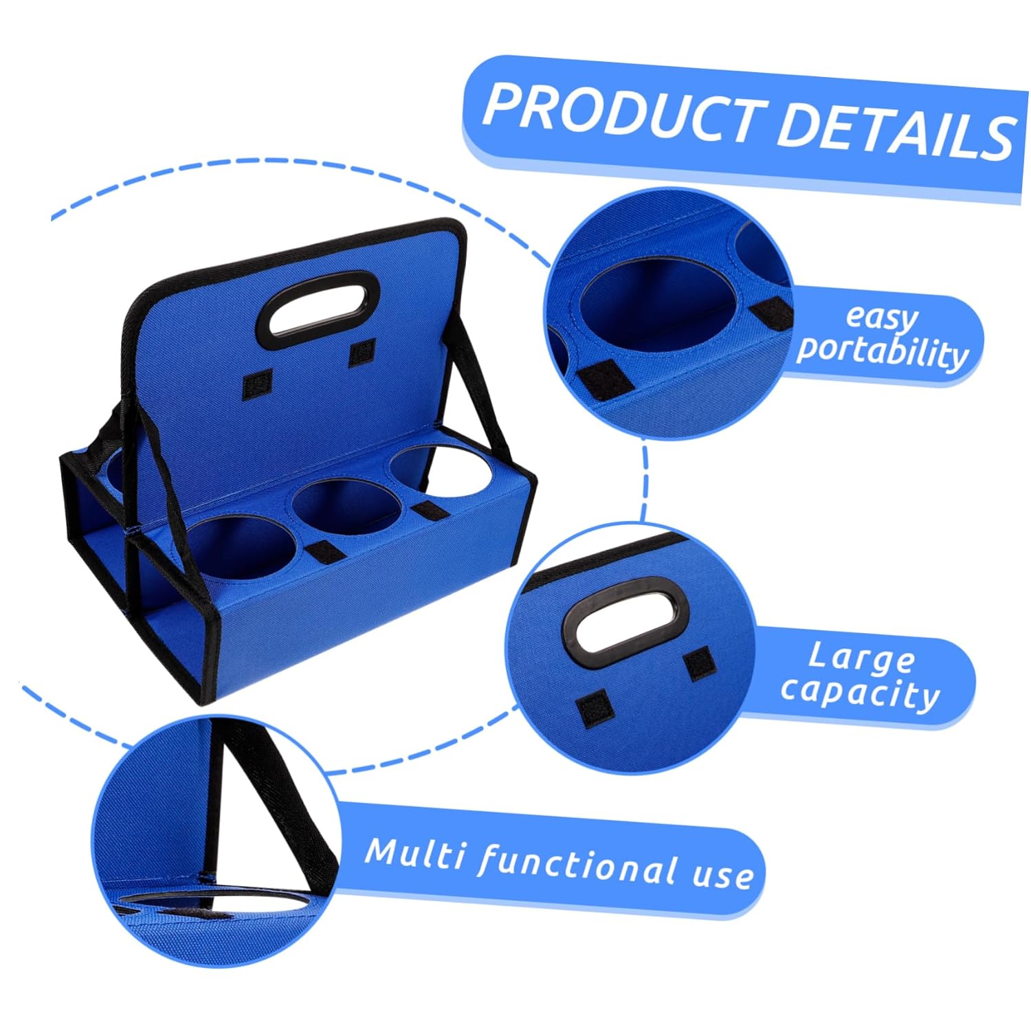 Drink Takeout Holder Insulated Reusable Foldable Carrier Cup Holder Handle Takeout Storage