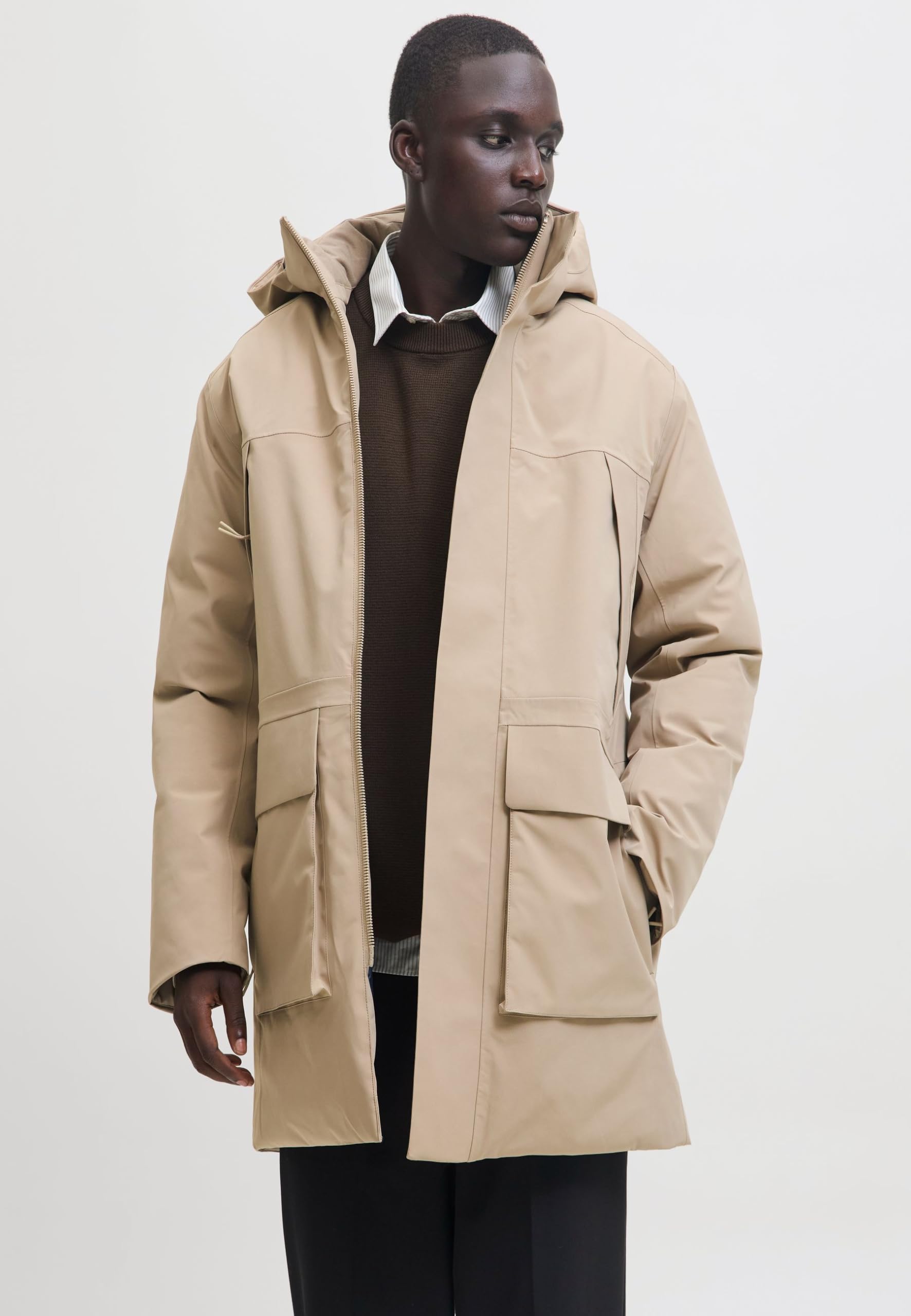 JACK & JONES Męska parka Jprccmoon Sn, Weathered Teak, X_L, Weathered Teak, XL