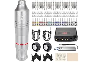Complete Tattoo Supplies and Tatelf Beginner-Friendly Rotary Tattoo Kit