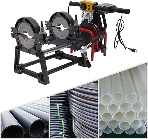 Miniatura 2 de GMSLuu Soldador de fusión de tuberías de 2 abrazaderas, máquina eléctrica de fusión a tope de tubos,Soldador manual de fusión de tuberías PE HDPE