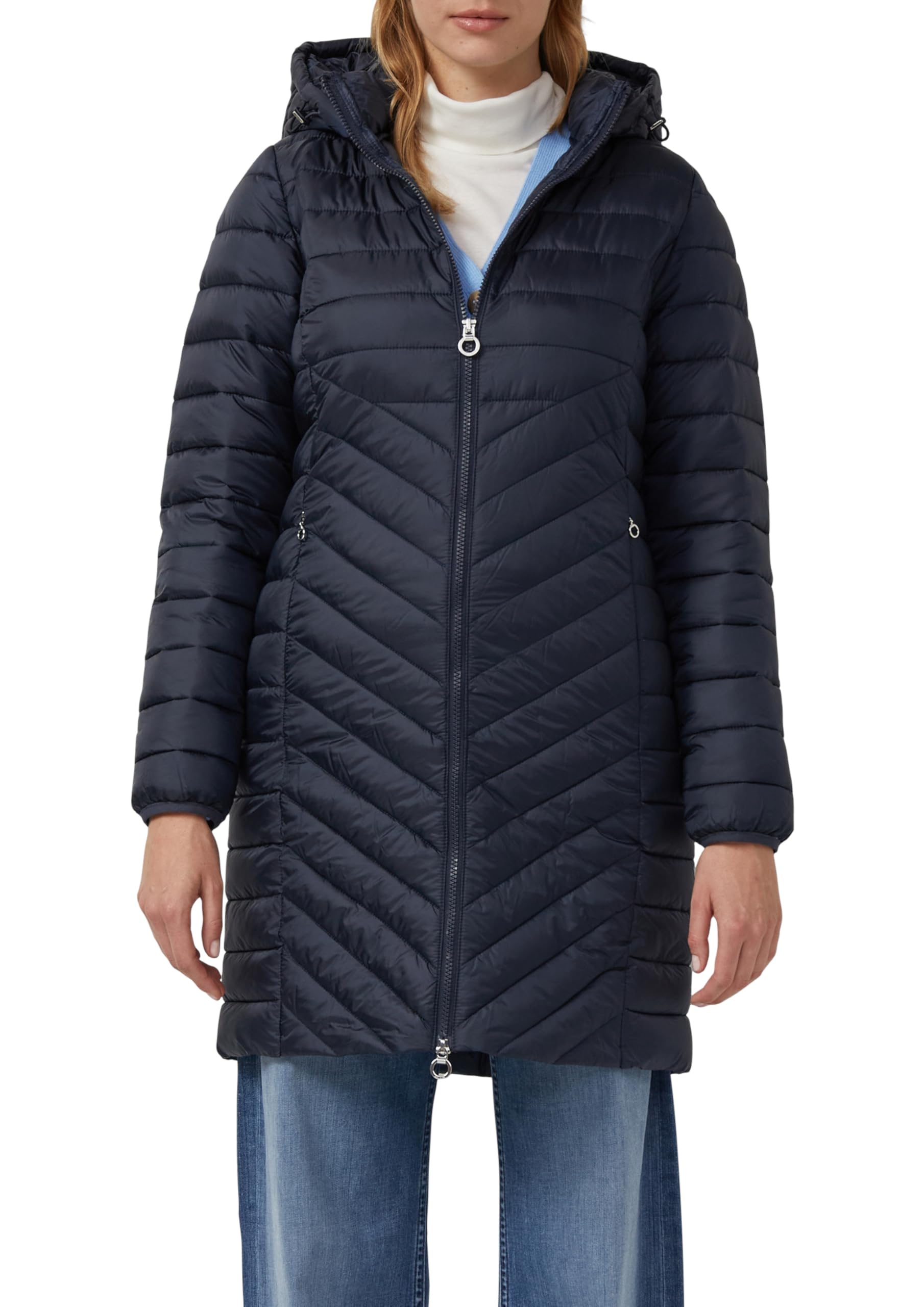 s.Oliver Packbarer leichter Mantel mit Zwei-Wege-Reißverschluss und abnehmbarer Kapuze