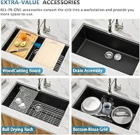 Vista 51 de 18 Granite Composite Bar Sink - Donsdey 18”×16” Undermount Granite Kitchen Sink Black Quartz Classic Composite Under Counter Single Bowl Bar Prep RV
