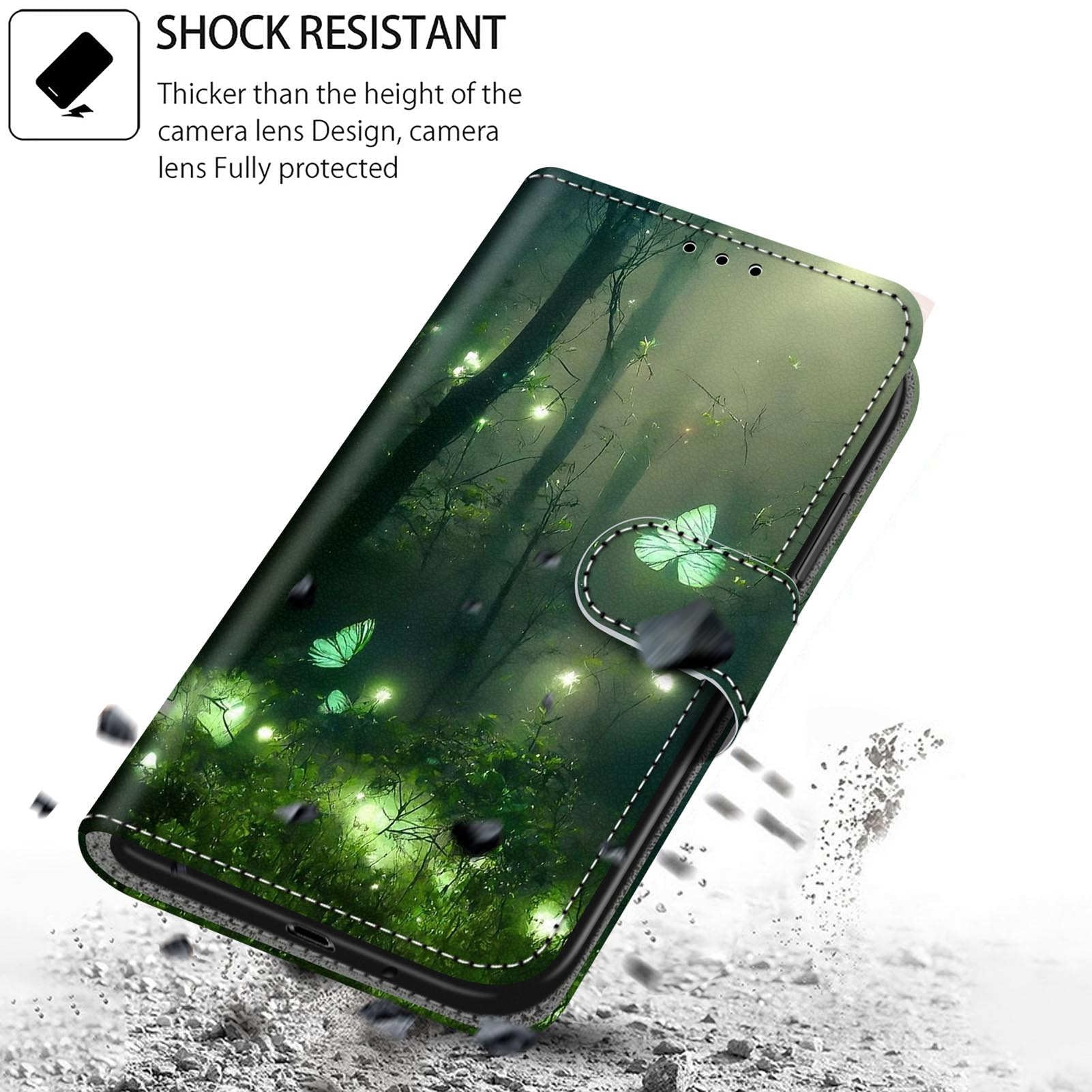 JIUNINE Cover Portafoglio Per Xiaomi Poco M5s / Redmi Note 10S - Custodia A Libro Con Farfalle 3D E Porta Carte
