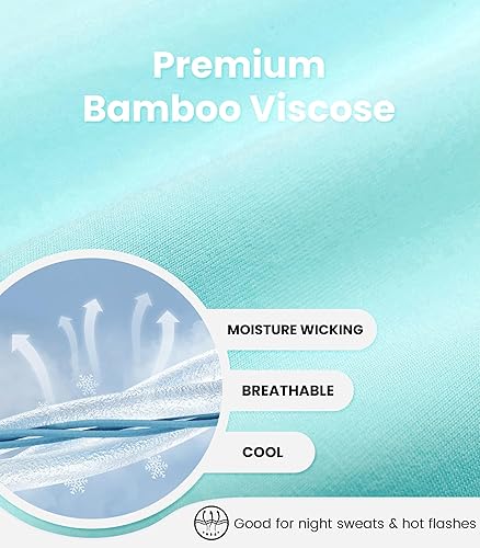 Miniatura 4 de NACHILA Camisones de viscosa para mujer, hechos de bambú, suaves camisas de dormir de manga corta, ropa de dormir suelta