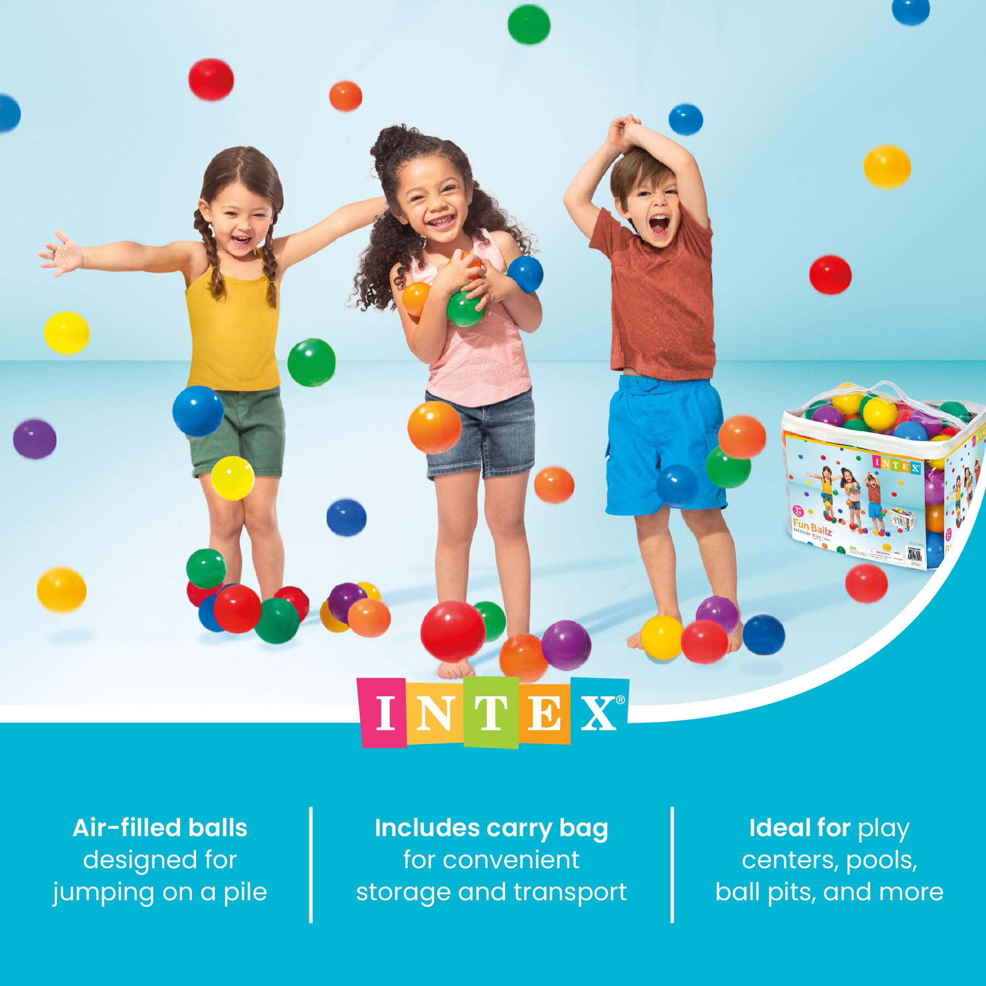 Intex Fun Ballz - Kunststoffbälle - 100 Stück - Ø 8 cm