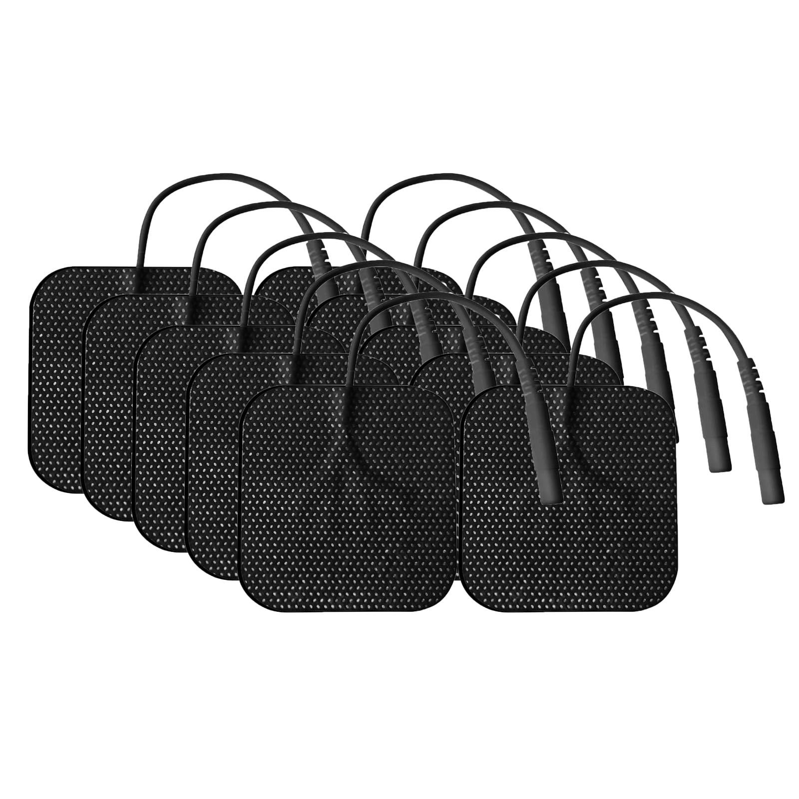 Tens Unit Electrode Replacement Pads - Tens Pads Compatible with Nicwell Care EMS Devices, Latex Free and Reusable Self-Adhesive TENS Pads, TENS Unit Replacement Pads 2"X2" 10 Pcs, 2mm Connector