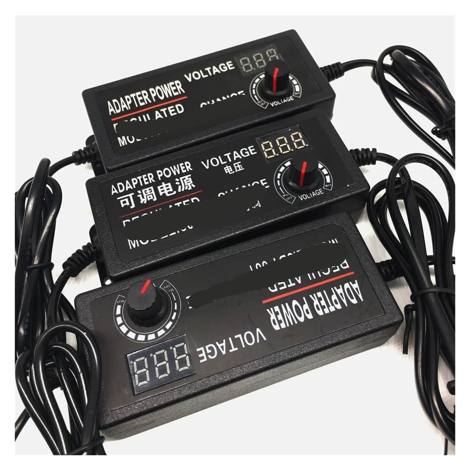 Adaptateur secteur réglable CA à CC 3V-12V 2A avec écran pour alimentation domestique UE