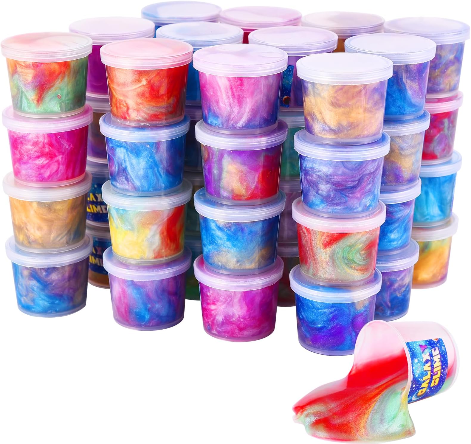 Galaxy Slime Kit 48 Pack Party Favors for Kids, Stress Relief Toy, Novelty and Gag Toys for Girls and Boys, Christmas Stocking Stuffers
