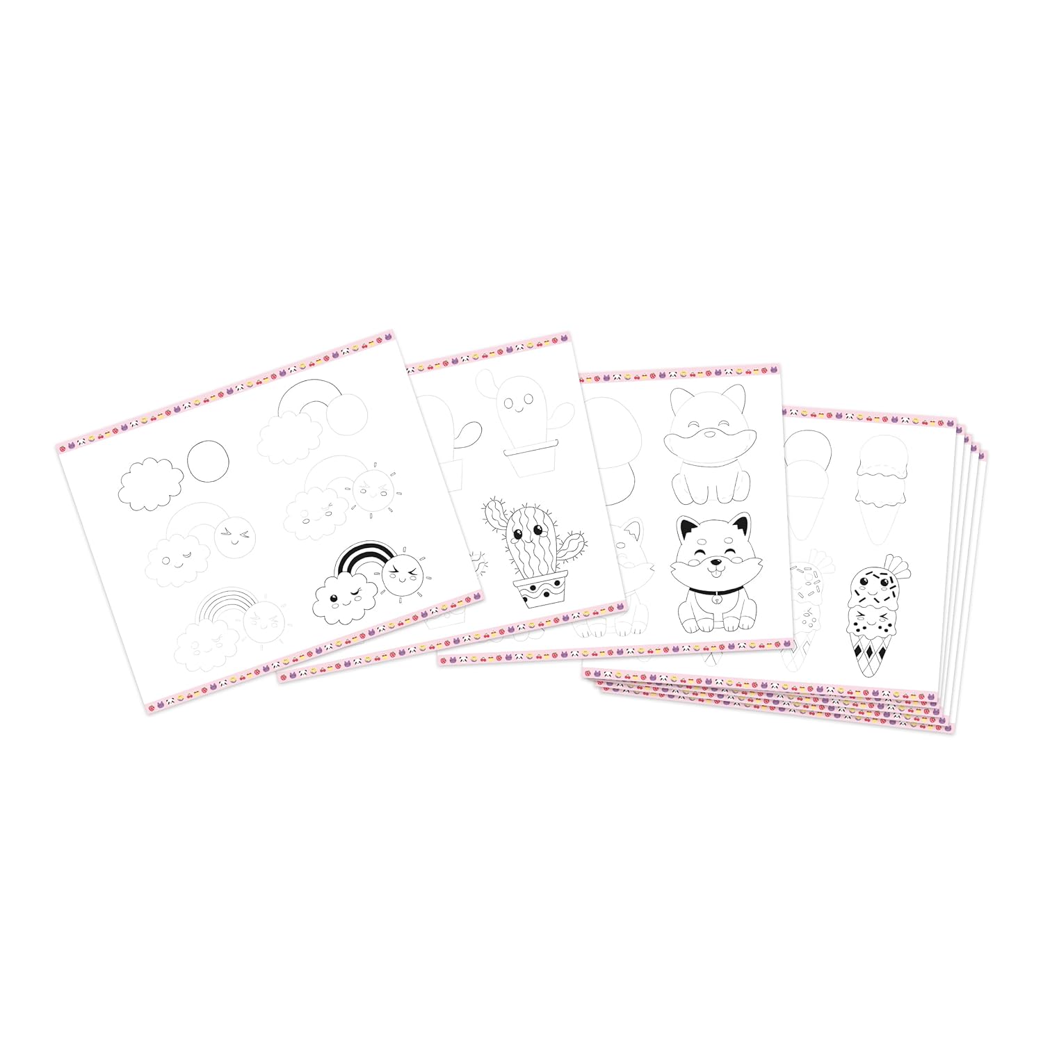 Janod - Step by Step Drawing - Learn to Draw - 20 Kawaii Models - Drawing Kit for Children - Learning Drawing and Concentration - From 6 years old - J09156