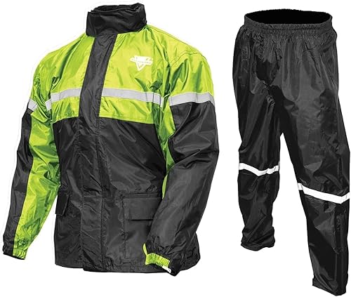 Miniatura 20 de Nelson-Rigg Stormrider - Traje de lluvia, 100% impermeable, incluye pantalones y chaqueta con rayas reflectantes