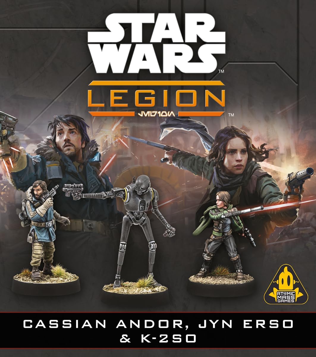Asmodee Star Wars: Legion Cassian Andor, Jyn Erso & K-2SO Unit Expansion - Tabletop Miniatures Game, Strategy Game for Kids and Adults, Ages 14+, 2 Players, 3 Hour Playtime