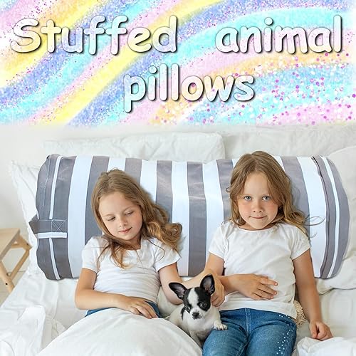 Miniatura 5 de Funda para puf de almacenamiento de animales de peluche para niños, puf de almacenamiento de animales de peluche para niños y niñas, organizar,