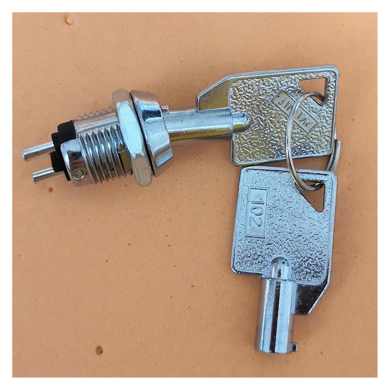 NS102 Switch Lock IP67 Waterproof 12mm Keylock Switches 1 Pole 2 Position 2-Terminals 2 Key Pulls SPST On-Off, 4-Pack