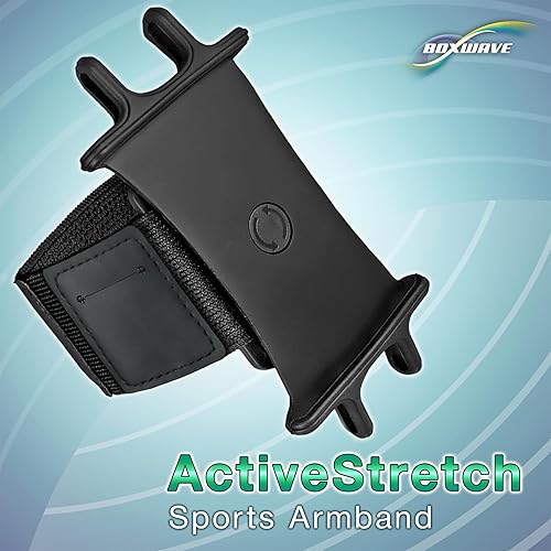Miniatura 9 de BoxWave Holster Compatible with Nothing Phone 3a Pro - ActiveStretch Sport Armband, Adjustable Armband for Workout and Running - Jet Black