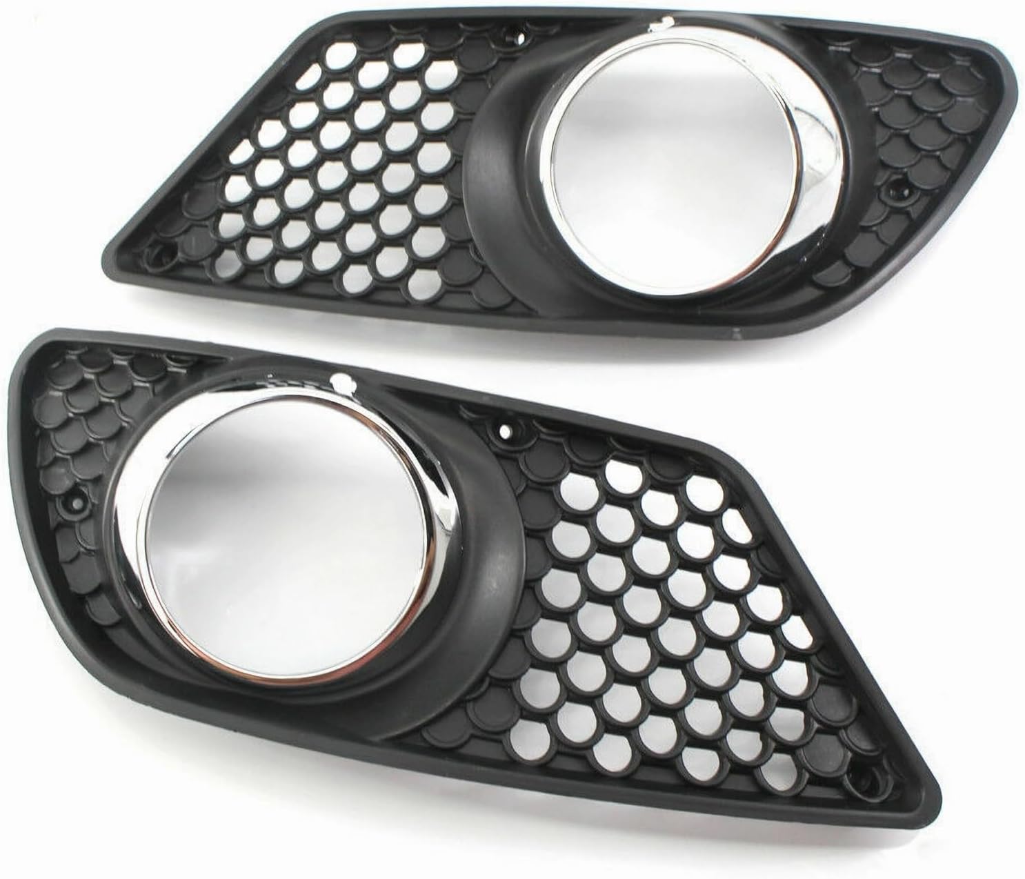 1 Pair Front Left & Right Bumper Fog Light Grille Inserts Cover Chrome Frame Shell For Mercedes Benz C-Class W204 C230 C250 C300 C320 C350 2008 2009 2010
