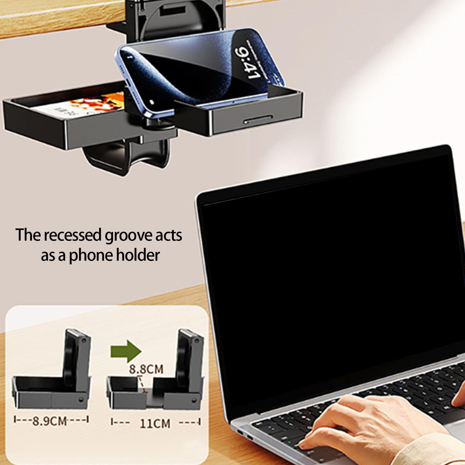 Estante plegable para bebidas para encimeras, escritorios, solución de almacenamiento eficiente de espacio, organizador plegable para bebidas