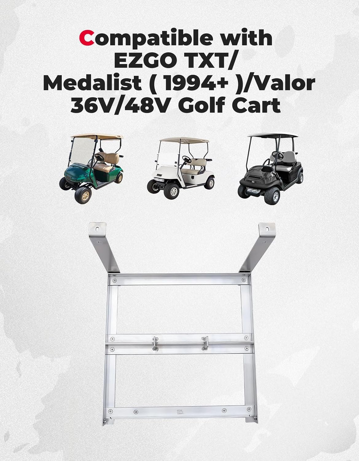 KEMIMOTO Golf Cart Aluminum Battery Tray Compatible with EZGO TXT/Medalist 1994+, Heavy Duty Battery Tray Holder with 304 Stainless Steel Hardware for 36V/48V Golf Carts