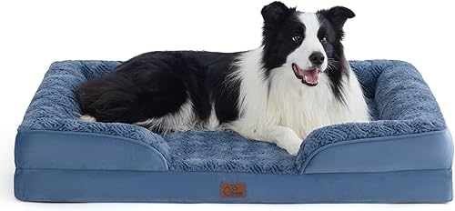 Vista 45 de Bedsure - Cama ortopédica mediana para perros, sofá cama impermeable para perros medianos, espuma de soporte con funda extraíble y lavable, forro