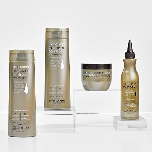 Miniatura 11 de Giovanni Acondicionador de aceite de ricino suavizante para todo tipo de cabello, hidrata el cabello y el cuero cabelludo, hidrata y domina