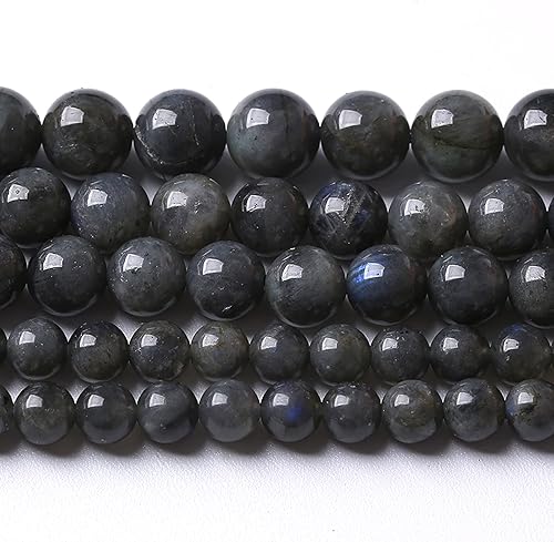 88 cuentas de labradorita negra de piedra natural de 564 de pulgada, cuentas sueltas para hacer joyas y pulseras