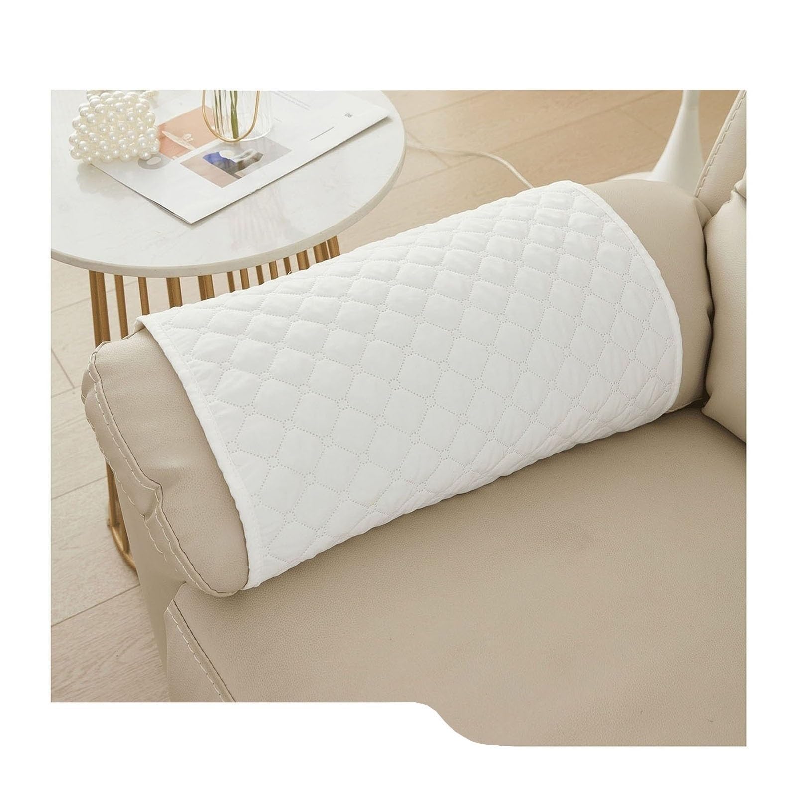 Sofa Armrest Cover Headrest Cover Recliner Chair Arm Cover Sofa Headrest Slipcovers Nonslip Waterproof Armchair Cover for Recliner Leather Sofa Couch Protector Modern a ( Color : 1 Blanc , Size : No p