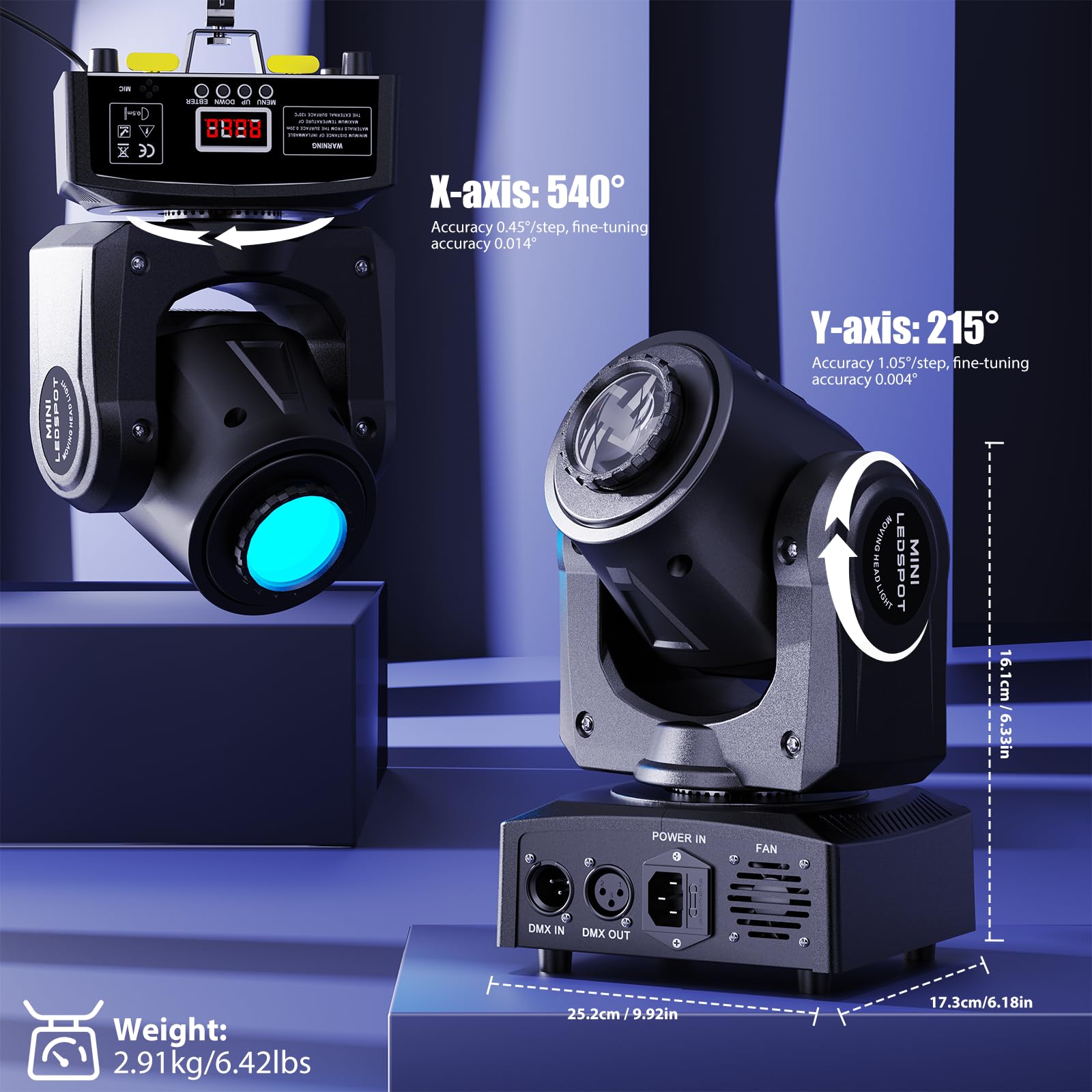 4PCS 60W Lyre LED con Flight case Luce da palcoscenico 8 Gobos 8 Colori Luci DJ a testa rotante Beam Moving Head per Festa, DJ, Bar, Club Natale