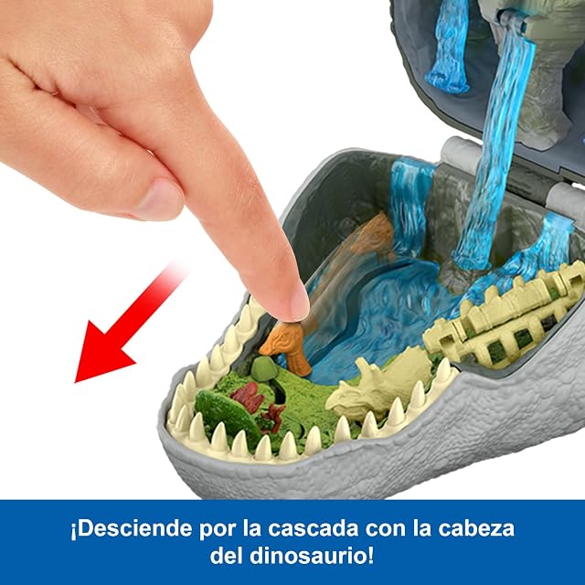 Foto 4 de 6 de Mattel Jurassic World: El Renacer, Conjunto de juego Mini, la cabeza del Tiranosaurio Rex se abre