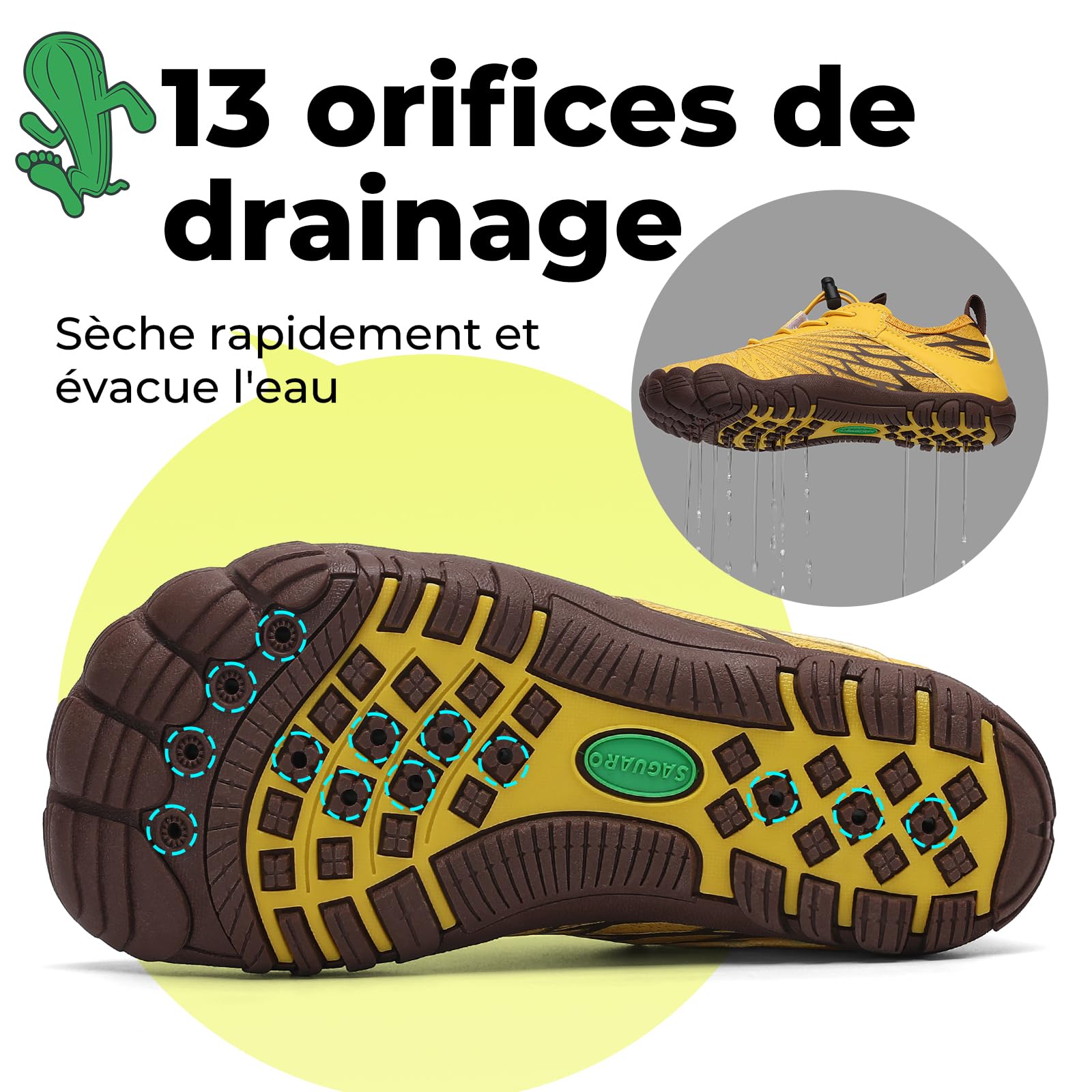 SAGUARO Chaussure de Plage Enfant Barefoot Shoes Fille Garçon Chaussure d'eau Plage Mer, 25-35