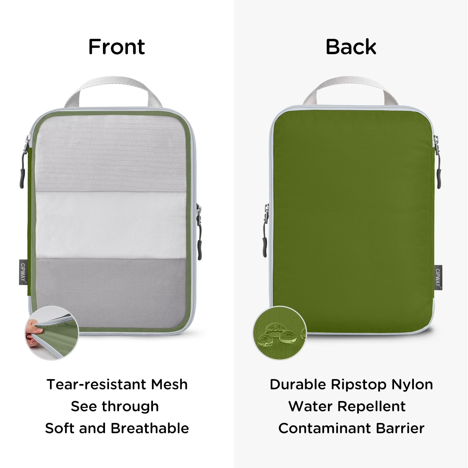 Cubi Di Imballaggio A Compressione A Doppio Strato Per Viaggio - Set Da 5 Organizer Per Valigia, Blu, Taglia L - 5