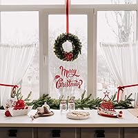 Vista 3 de ULTNICE Calcomanía de pared con texto en inglés «Merry Christmas», para despegar y pegar, con copos de nieve extraíbles, papel tapiz para fiestas