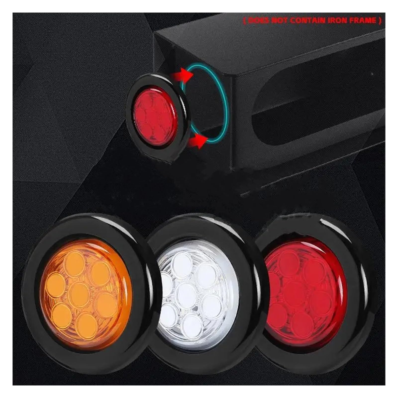 Luces Traseras Luces Led Redondas Posición Lateral 12V Y 2 Pulgadas Luces Laterales Camión Luces De Liquidación Remolque Lámpara De Parada Trasera Tali Automotive Piloto Trasero ( Color : 2pcs Red )