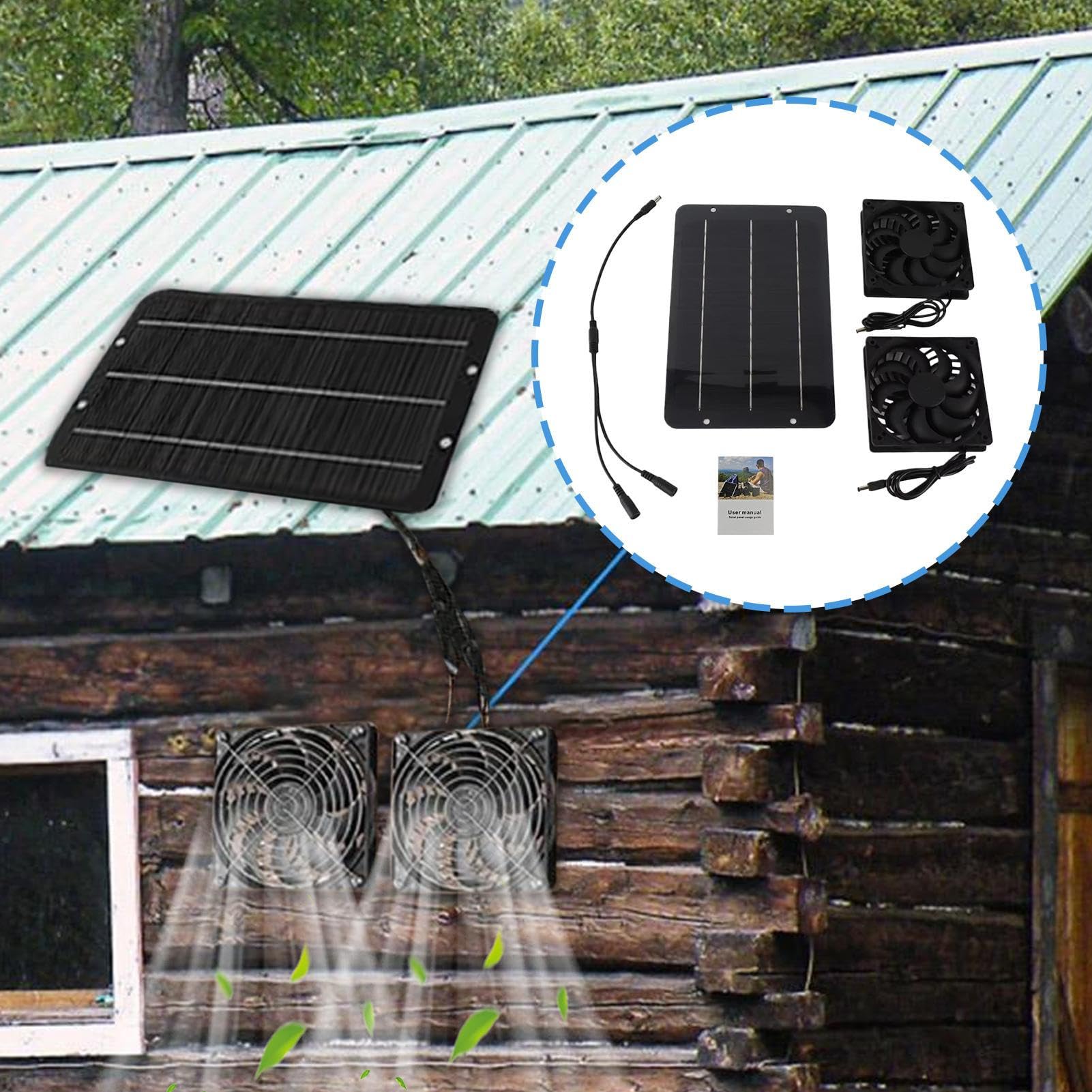 Wentylator Solarny Zewn?trz,Wentylacja S?oneczna do Kurników | Zestaw Wentylacyjny Ch?odz?cy Do Kampera Pikniku I W?drówek