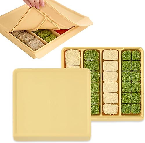 Recipientes de silicona para almacenamiento de alimentos con tapas herméticas, moldes de silicona para congelador de doble sellado de 26.4 onzas a