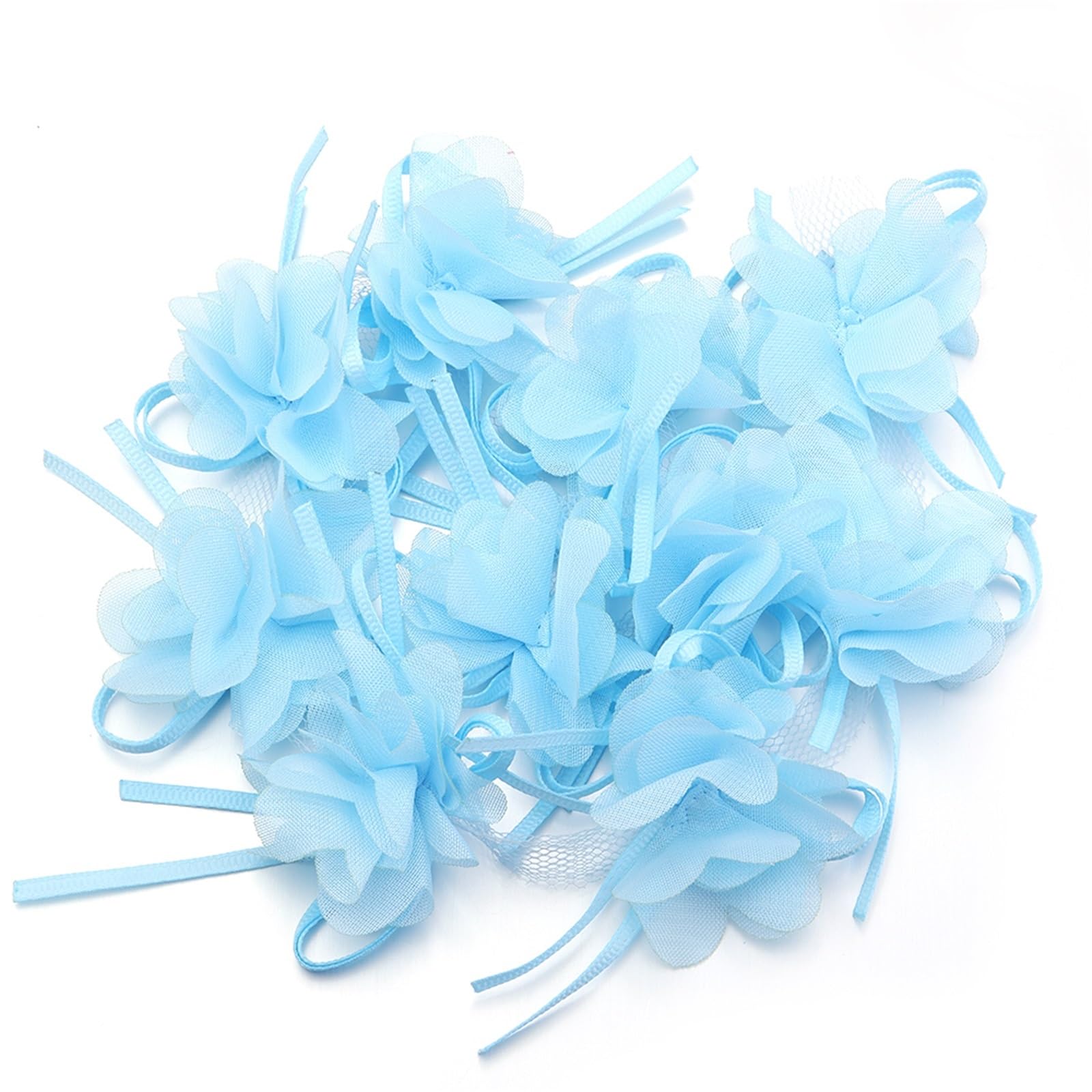 Wtaxbh Color 10 Iron On Patches 50Pcs 5Cm Flower Chiffon Cluster Flowers For Wedding Dress Bridal Fabric Lace Trim Diy Sewing(Color 10)