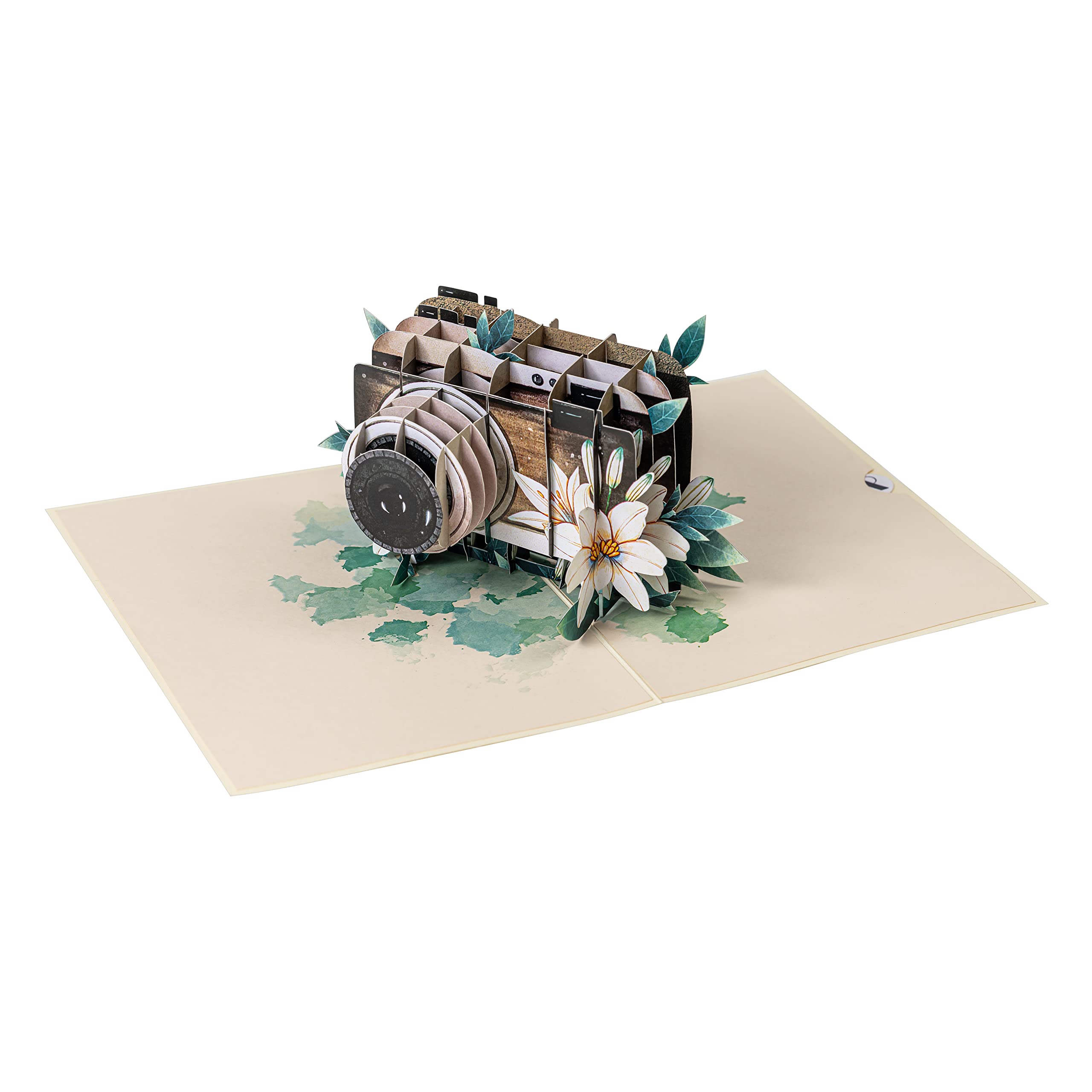 Rykamia Vintage Camera Pop Up Card - Blank & Photography Birthday & Thank You Card for Photographers - Camera Gift
